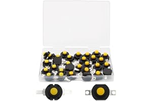 GALDOEP 30 Pcs Interruptor de Botón de Bloqueo Automático 12 V 0,5 A 2 Pin,Bloqueo Automático Mini Interruptor de Encendido/Apagado para enchufe de pared para lámpara de antorcha