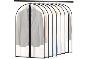 FR FIRIO FiRiO 8 x Premium Housses de Vêtements I Housse de Vetement Penderie Respirants I Housse Vetement Anti Mite I Housse Vetements à Suspendre Pour Costume, Chemise & Robe I Garment Bag Cover I 100x60cm