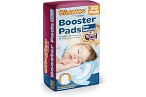 Inspire Dimples Booster Pads, Baby Diaper Doubler with Adhesive - Boosts Diaper Absorbency - No More leaks 30 Count (with Adhesive for Secure Fit) (30 Count)