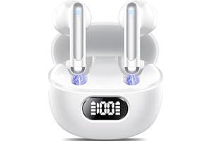 Tukio Bluetooth Kopfhörer, Kopfhörer Kabellos Bluetooth 5.3 In Ear Kopfhörer mit 4 ENC Noise Cancelling Mik, 40Std, Leicht Kabellose Kopfhörer mit Tiefer Bass, IPX7 Wasserdicht Ohrhörer, LED Anzeige,