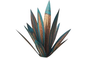 COMEBACHOME Plantes d'agave en métal décor extérieur, plantes d'agave en métal 13,78 incedroor décor tequila sculpture rustique métal metal yard art art agave sculpture statue jardin y jardin décor bleu
