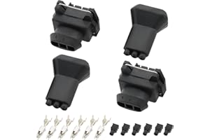 YINETTECH Lot de 2 connecteurs de rechange pour voiture à 3 broches avec coque de protection en caoutchouc compatible avec Audi 443906236 052905327