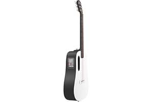 LAVA ME Play Electric-Acoustic Guitar with FreeBoost System, Smart Guitar with Guitar Bag, Data Cable, Truss Rod Wrench, Support 2.4Ghz WIFI/5G Bluetooth (Nightfall & Frost White)
