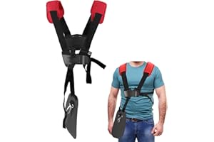 YOUSHARES trimmer tracolla-falciatrice trimmer cinturino doppia spalla con cinturino in nylon durevole Adjuestable per decespugliatore o gardenning (per STIHL FS, tagliabordi serie km)，Rosso