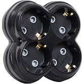 4l&uuml; Golyat Fiş, D&ouml;rtl&uuml; Topraklı Priz &Ccedil;oklayıcı Fiş, 16A 250 Volt, Max 3600 Watt (Siyah)