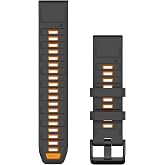Garmin QuickFit, 20 mm Siyah/&Ccedil;akıl Grisi Silikon Bant