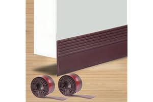 HKDZ Draft Excluder for Doors, 2 Pack, Brown, Faux Leather, Up to 35mm Gap, 5cm L x 5cm W x 4cm T