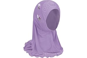 FakeFace Pañuelo para la cabeza para niñas, musulmán hijab musulmán para niña, bufanda con flores Arabia, gorra islámica, ropa, bufanda, verano