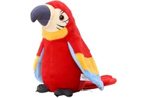 ISAKEN Zabawna mówiąca papuga zabawka interaktywna pluszowa zabawka z funkcją nagrywania i odtwarzania, pluszowa zabawka dla dzieci, prezent