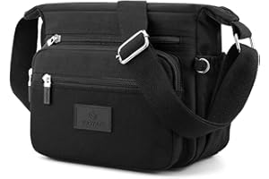 PORRASSO damska torba na ramię, torba na ramię, wiele kieszeni, nylonowa, torba na podróż, turystyka, do codziennego użytku