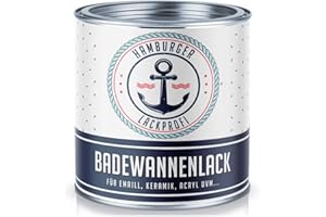 Badewannenlack GLÄNZEND Lichtgrau RAL 7035 Grau Badewannenbeschichtung Emaille Farbe // Hamburger Lack-Profi (1 L)