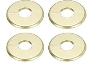 sourcing map 4pcs Wall Split Flange 95mm / 3.7" OD Escutcheon Plate ABS Round Self-Adhesive Plumbing Cover Plates for 33mm / 1.3" Dia Water Pipe Faucet Decoration Accessories, Gold
