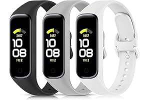 Vancle 3 st rem för Galaxy Fit 2 för kvinnor män, Mjuka TPU Silikonband, Sport Vattentät Reservarmband för Galaxy Fit2, Svart/Vit