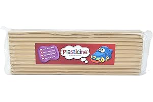 Plasticine One Colour Slab 400g - Tan, Modelling Clay for Professional Animators and Model Makers, Easy to Shape and Mould, Make Sculptures, Models and Stop-Motion Animations
