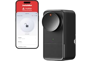 SwitchBot Smart Lock Pro, Keyless Entry Door Lock, Smart Door Lock, Fits Your Existing Euro Profile Cylinder, Add Hub 2 to Supports Matter, Alexa, Google, IFTTT