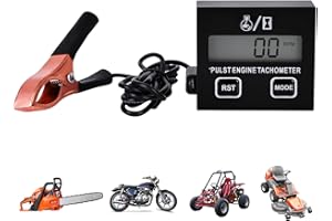 BORDEAG Digitaler Drehzahlmesser, 2 Takt Digital Tachometer, Induktiver Drehzahlmesser Motorsäge Benzinmotor Rasenmäher Clip-drehzahlmesser Kettensäge Hoher Kettensägen Austauschbarer Akku