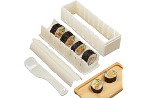 GENERIC Sushi maker Kit With Sushi Rolling Mat,Sushi Roller Mold Food Grade Plastic Rice Vegetable Meat homemade Diy Sushi Making Kit Machine tool kitchen Utensils sushi molds press (round)