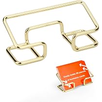Lot De 2 Porte-Cartes De Visite Métal Or - Présentoir Moderne Organisateur Bureau Maison École Entreprise