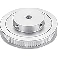 KASTWAVE 80 Teeth 5mm Bore Timing Pulley, Aluminum Synchronous Wheel, Silver with M5 Screw, Ideal for 3D Printer Belt, CNC Machines