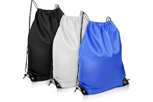 folteitei Drawstring Gym Bag, 3 Pcs Draw String Bags, Water Resistant Sport Gym Sack for Sports, Gym, Travel, Swimming, Beach, Unisex