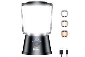 Blukar Campinglampa Uppladdningsbar, Campinglampa förTält - Superljusa | 5 Ljuslägen, 3 Färgtemperaturer, Dimbar Ljusstyrka, 4000mAh Lång Batteritid, Hängande Campinglampor för Camping, Vandring etc