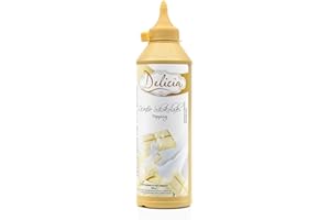 "Weiße Schokolade" Dessertsauce | Verführerischer Topping in einer 600g - Flasche | Delicia Dessertsoße - Vielseitige Verwendung - Entfalten Sie Ihre Kreativität