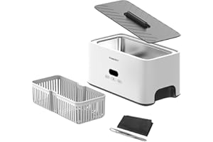 SWAREY Ultrasonic Cleaner 1000ML Ultrasonic Jewellery Cleaner 45KHz Professional Sonic Cleaner with 5 Digital Timer and Degassing Function for Jewelry Eyeglasses Watches Dentures All Dental Appliances