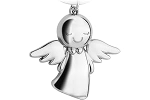 LEGEZON Llavero áNgel De La Guarda, Bonito Colgante De áNgel De Metal, Tu CompañEro De Coche, Colgante De Amuleto De La Suerte, Regalo Para El Carné De Conducir Del Coche, AleacióN De Zinc, Cromado Brillante
