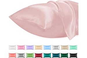 Lirex Zestaw 2 satynowych poszewek na poduszkę 40 x 60 cm, miękkie jak jedwabne, poszewka na poduszkę 40 x 60 cm, poszewka na poduszkę dla skóry i włosów, certyfikat Oeko-Tex, jasnoróżowa