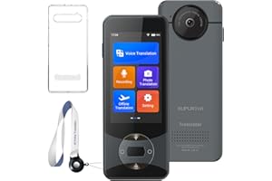 Xupurtlk Sprachübersetzer Gerät, Übersetzer Gerät Testsieger, Sprachübersetzer Ohne Internet, W10 Translator Echtzeit 144 Sprachen mit WiFi/Offline/Foto Unterstützung für Reisen,Lernen und Business