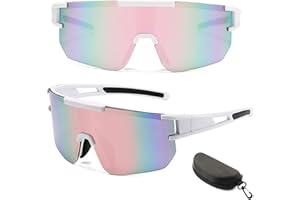 ZUMLLOMA Gafas de Ciclismo, Gafas Running, Gafas de Sol Deportivas Ciclismo, Gafas de Bicicleta de Montaña para Mujeres y Hombres para Deportivo Pesca, UV-400 99% Protección