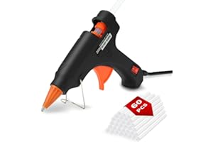 AUXHCYL Heißklebepistole mit 60 Mini Heißklebesticks, Heissklebepistole für Heim und Büro DIY Bastelarbeiten, Klebepistole für Schnelle Bastelreparature, 20W(Schwarz)