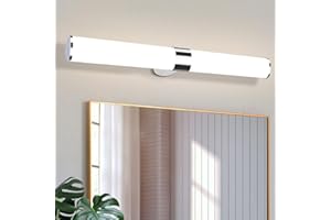 ‎HOMEFIRE Homefire LED Spiegelleuchte Bad Spiegellampe - 15W Badleuchte Wand 60CM Chrom Wandlampe Wasserdicht IP44 Wandleuchte Neutralweiß 4000K Feuchtraumleuchte Modern für Badezimmer Keller Küche Badschrank