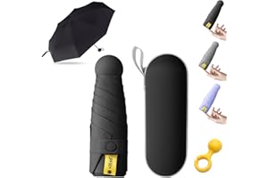 KunpengZen Mini Regenschirm mit Etui,8 Rippen Faltbarer Reise Taschenschirm,Windfest UV Schutz Ultraleicht Regenschirm Klein für Sonne Regen Herren und Damen Reise