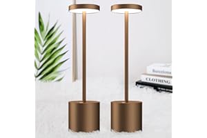 bravzurg Lampara Escritorio LED Sin Cable, 5000mAh Lamparas de Mesa Recargable Portatil, Lámpara Inalambrica Bateria Recargables, Para Exterior, Mesita Noche, Jardin, Salon, Restaurante, Sobremesa