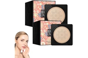 REJCKIMS Wonderninelife Beauty Cream, Cushion Cc Cream, Air Cushion Base, Water Feeling Flawless BB Moisturizing Oil Control (2PCS-Lvory)