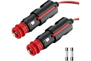 AROMELIVII Spina Universale DIN/ZIG per Prese di Bordo Moto, Auto, Camion - Adattatore per Presa Accendisigari da 12mm e 21mm con Cavo, Leva di Estrazione e Fusibile di Sicurezza Integrato
