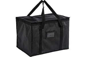 SUQ Bolsa Grande Deliveroo Aislada para Refrigerador, para Entrega de Alimentos y Cajas de Pizza de 40L, Plegable para Pesca y Camping (43x31x30cm)