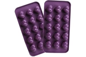 webake Moules à Chocolat en Silicone Forme De Coeur Gâteau Anti-adhésifs Moulle Silicone Patisserie Moulessilicone Gateaux Jelly Ice Gâteau Chocolat Moules Lot de 2