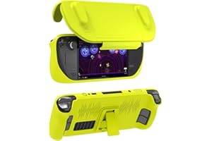 SAMTN For Steam Deck Case, TPU Carrying Case Cover with Removable Cover, Game Console Case, Game Machine Protector (Orange Yellow)