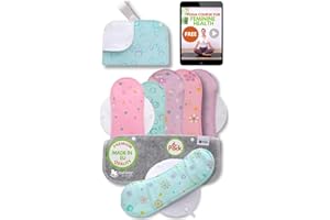 NATISSY Serviette Hygiénique Lavable Bio Coton; Lot de 6 + Sac (S+M) Petite Serviette Hygiénique Lavable Nuit FABRIQUÉE EN UE; Protection Hygienique Lavable Règles; Serviette Periodique Lavable Reutilisable