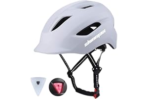 Shinmax Casco Bici,Bicicletta Certificato CE MTB Casco da Bicicletta per Uomo Donna,Casco Ciclismo Adulto Luce LED USB Ricaricabile,Caschi Ciclismo per Mountain
