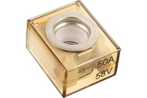 BOJACK Fusible de terminal 50A Fusible de batería nominal marino (MRBF) 58V DC Max IP66 Impermeable para la protección de circuitos de automóviles RVs Grúas Barcos Pilas de carga (50 Amp)