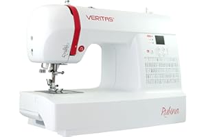 ‎VERITAS VERITAS Nähmaschine Rubina I Digitale Computer-Nähmaschine I 100 Stichprogramme I Auto-Fadenspannung & Einfädelhilfe I Fadenabschneider I Einstellbare Stichlänge I LCD-Display & LED-Nählicht (weiß)