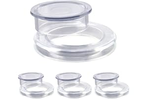 AIEX 5 cm 4-Czesciowy Zestaw Parasol na Patio Otwór Pierscien i Czapka Zestaw Silikonowych Przezroczystych z 4 Pierscieniami i 4 Stoperami