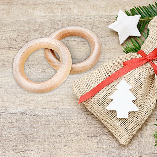 eBoot Holzring, Holzringe Schmuck, Holzringe 20 Satz 55mm für Kunsthandwerk, Ring Anhänger und Anschlüsse Schmuckherstellung