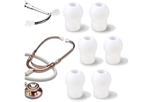BOXOB 6stk Stethoskop-Ohrstücke Kompatibel mit MDF & Eko & ADC, Ohrstöpsel Hervorragendem Komfort Geräuschreduzierung Silikon-Ohrstöpsel Stethoskop Ersatz-Ohrstöpsel Krankenschwestern Ärzte (Weiß)