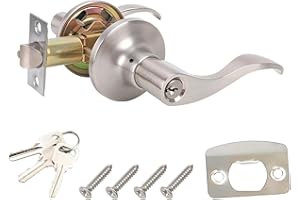 Qrity 1 Pieza Cerradura de Manija de Puerta de Privacidad, Manijas de Puerta de Dormitorio con Cerradura, para Puerta Delantera, Baño