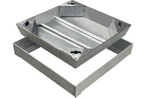 NATOTELA Recessed Manhole Cover and Frame Overall Size 300x300mm Stainless Steel Inspection Chamber Cover Square Embedded Manhole Lid Invisible Decorated Silvery for Patios Garden School Courtyards