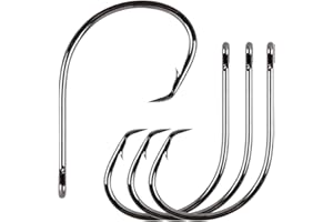 SHADDOCK Fishing Hooks Ultra Point Circle Hooks,50PCS High Carbon Steel Offset Inline Octopus Sharp Hooks Live Bait Hooks Saltwater Fishing Acessories Hook Size 1/0~9/0